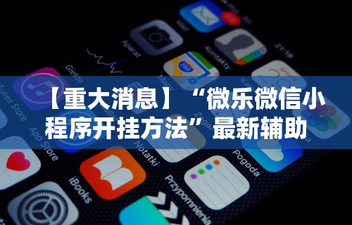 【重大消息】“微乐微信小程序开挂方法”最新辅助详细教程