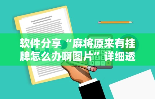 7分钟揭秘微乐长春麻将窍门”详细分享装挂步骤