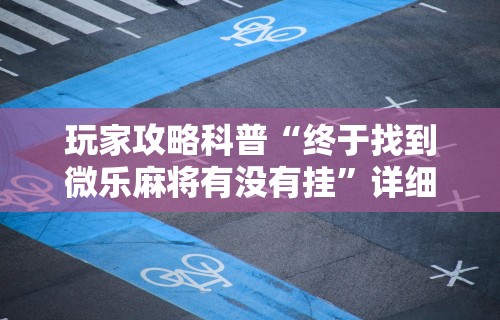 玩家攻略科普“终于找到微乐麻将有没有挂”详细开挂安装教程