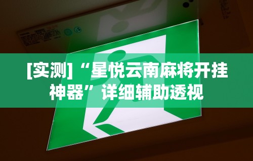 [实测]“星悦云南麻将开挂神器”详细辅助透视