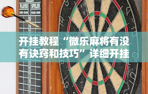 开挂教程“微乐麻将有没有诀窍和技巧”详细开挂教程
